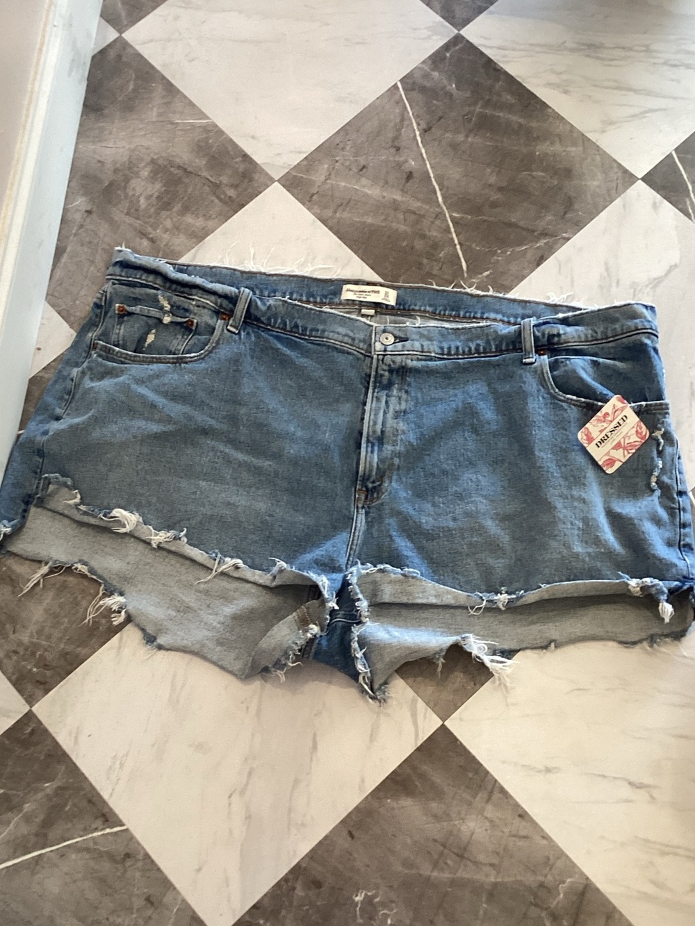 162  Abercrombie & Fitch Distressed Blue Denim Cutoff Shorts